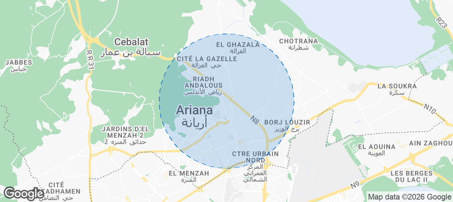 L'Ariana Ville Airbnb map